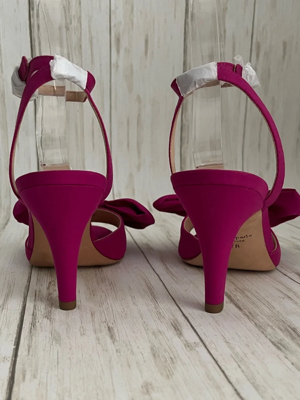 Kate Spade Gloria Bow Ankle-Strap Heels in Magenta Crush - Picture 6 of 11